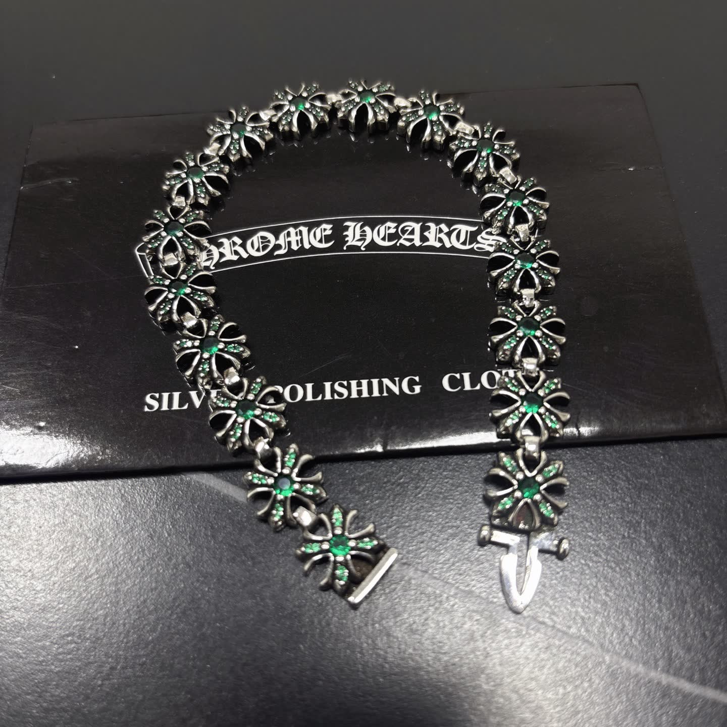 Chrome Hearts Rome Hearts Silver Tone Flower Bracelet